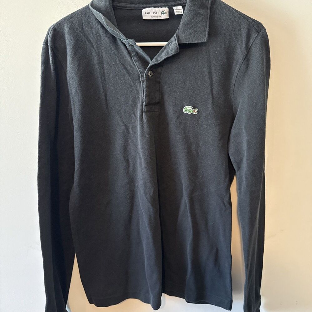 Men’s long sleeve Lacoste Polo Black XS Classic For